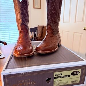 Stetson Men's Ostrich Leather Cowboy Boots